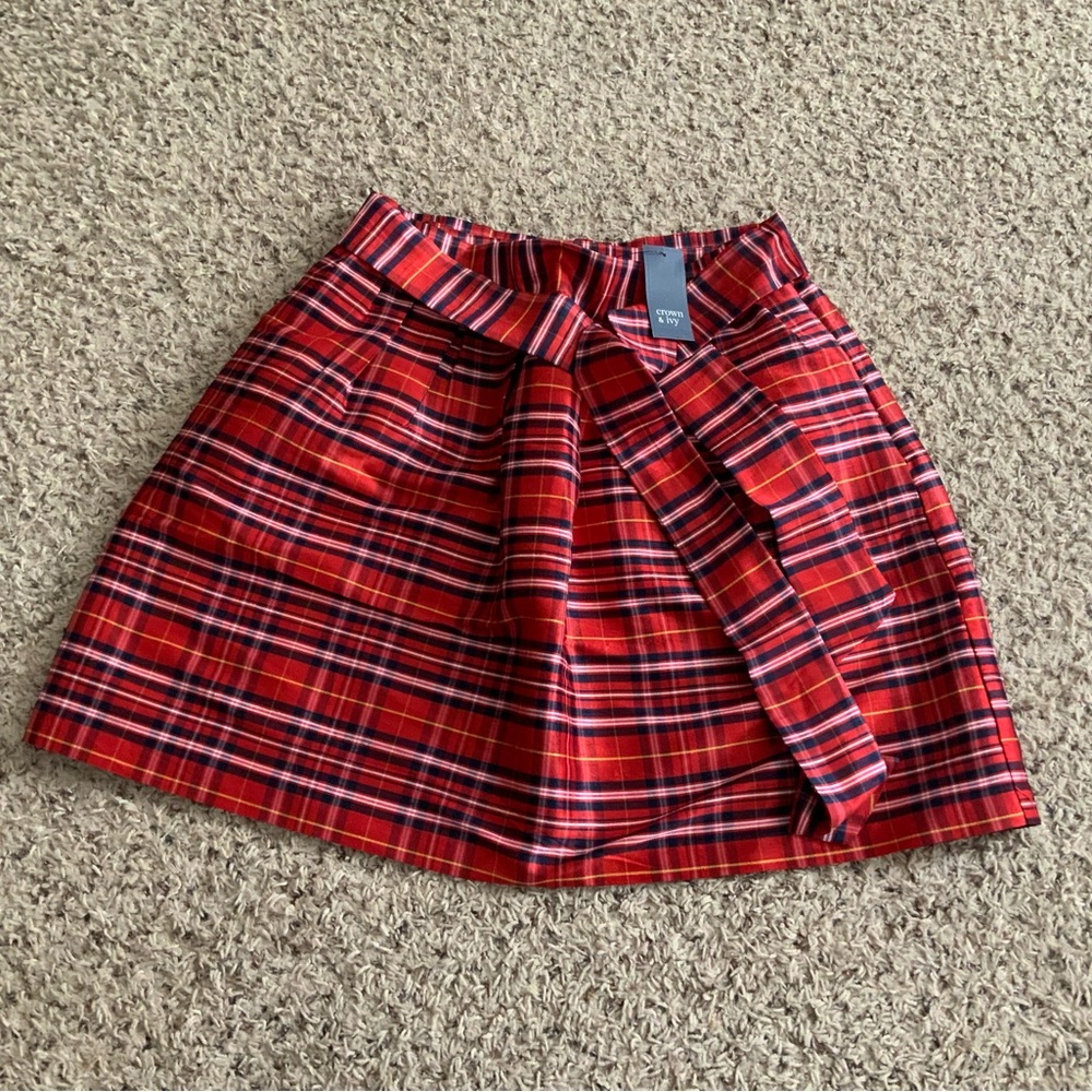 Crown & Ivy Red plaid skirt - tags on